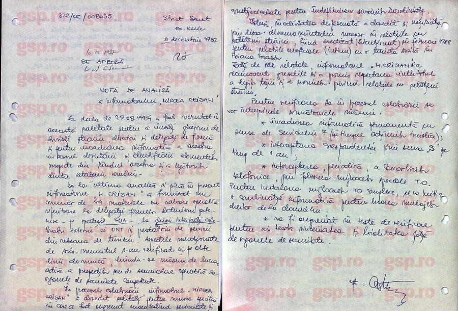 Iată DOSARUL COMPLET de la Securitate al lui Dan Șucu, informatorul „Mircea Crișan”: „Voi respecta toate indicațiile” + „Timid, greoi în gândire, bâlbâit. Un mediocru necesar!”