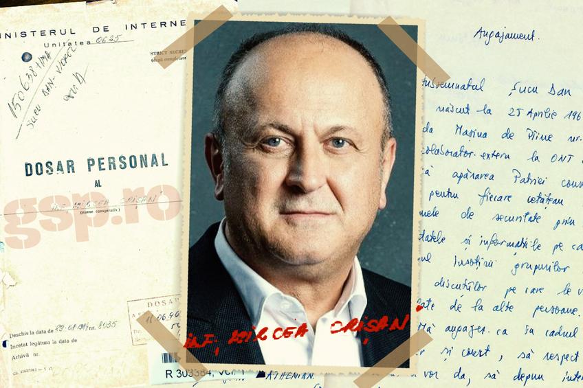 Dan Șucu a semnat un Angajament cu Securitatea în august 1984 și a livrat cel puțin 58 de note informative numai în perioada iunie 1986 - decembrie 1987, potrivit documentelor de la CNSAS. Montaj GSP: Diana Vasilescu