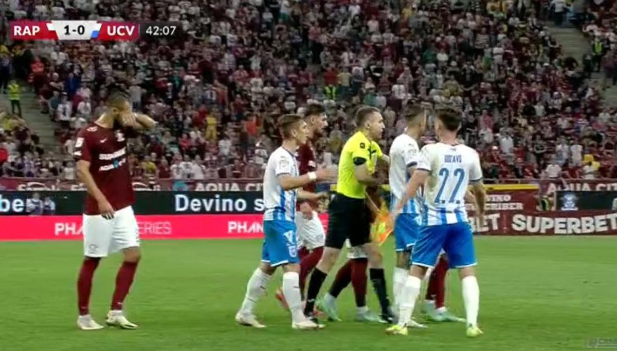 Roșu în derby » Claudiu Belu, eliminat în finalul primei reprize + nervi întinși la maximum pe Arena Națională
