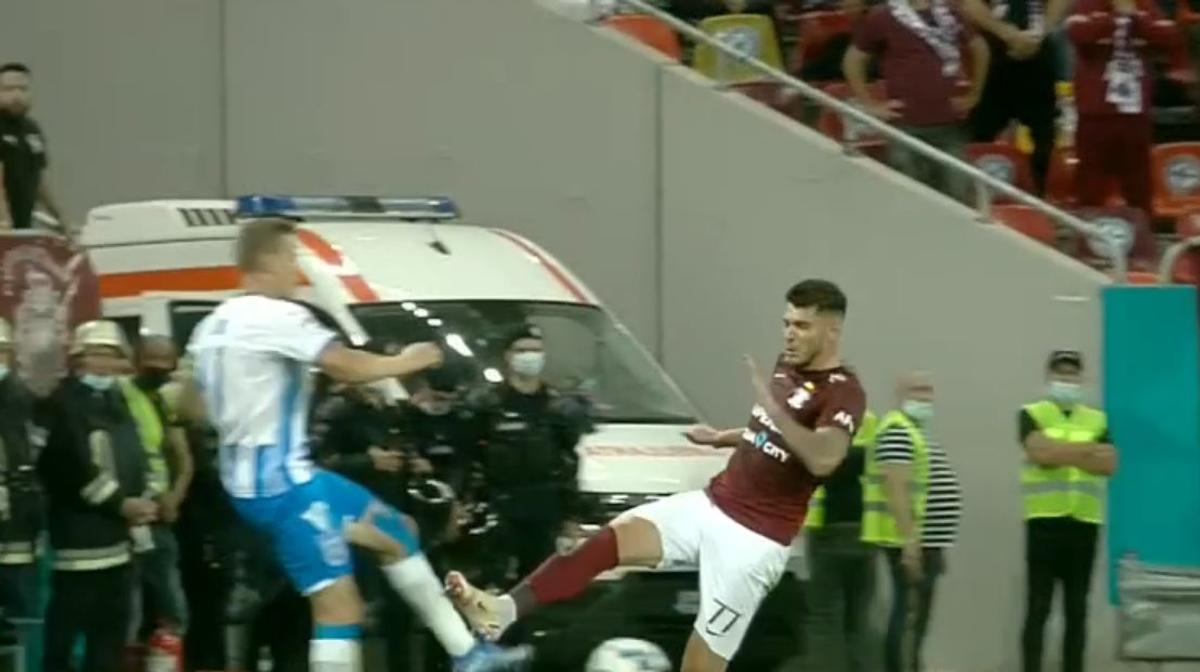 Roșu în derby » Claudiu Belu, eliminat în finalul primei reprize + nervi întinși la maximum pe Arena Națională