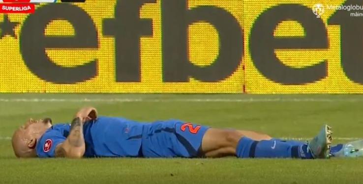 Vlad Chiricheș, accidentare în UTA - FCSB / FOTO: Captură TV @Digi Sport 1