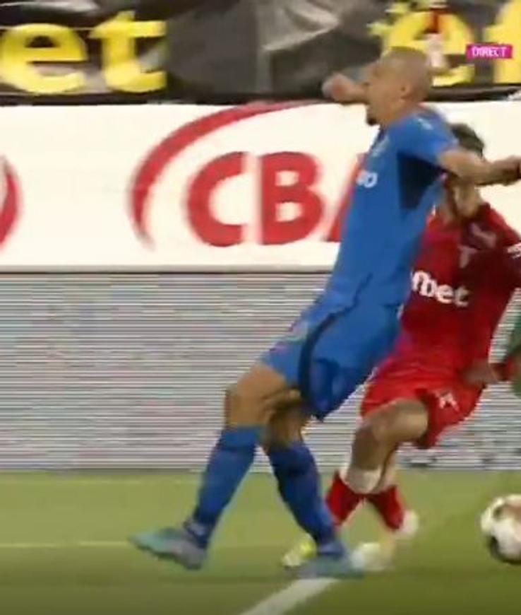 Vlad Chiricheș, accidentare în UTA - FCSB / FOTO: Captură TV @Digi Sport 1