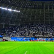 Suporterii oltenilor, coregrafie ȘOCANTĂ, înainte de Universitatea Craiova - Istanbul Bașakșehir: „F**k UEFA!”