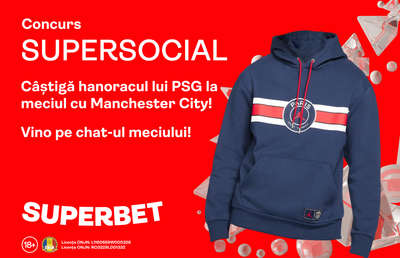 SuperSocial e plin cu SuperSurprize! Vino pe chat-ul de la PSG – City și câștigă un produs pentru vreme rece, ca să reziști pe stadion!