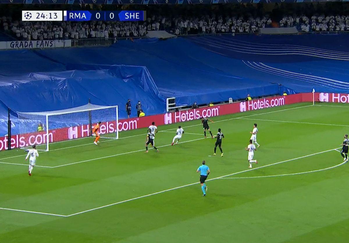 Sheriff, gol în poarta lui Real Madrid / FOTO: Capturi @Telekom Sport