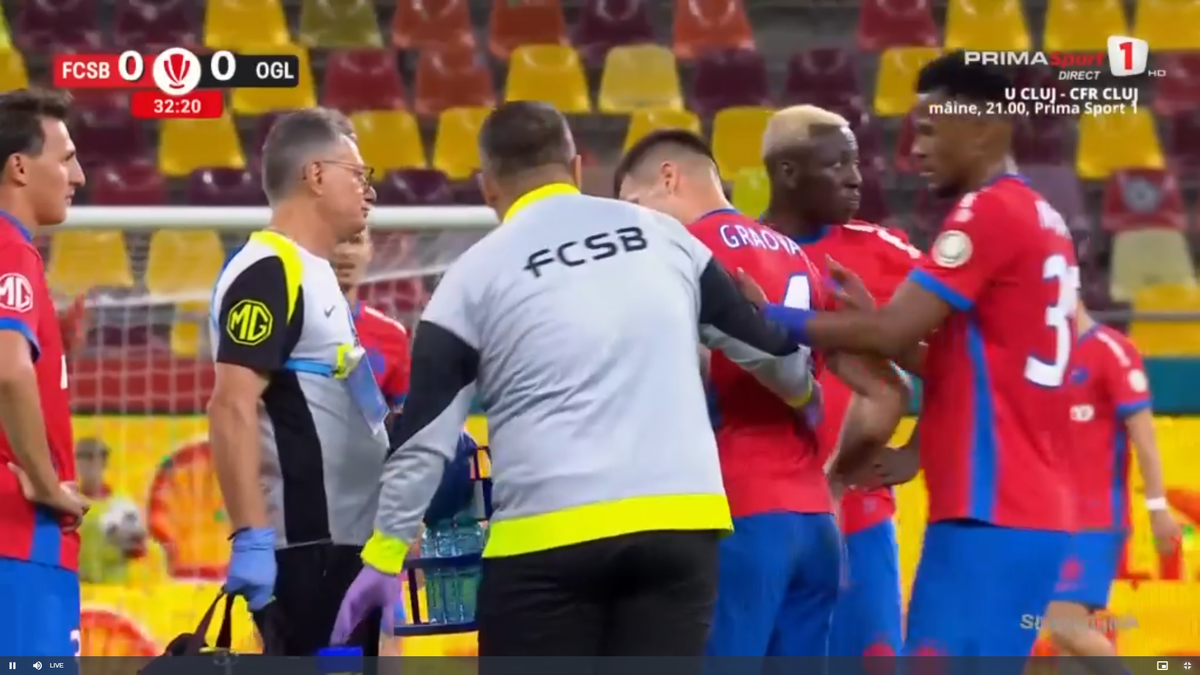 Daniel Graovac a ieșit accidentat în FCSB - Oțelul Galați