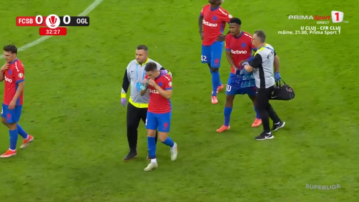 Daniel Graovac a ieșit accidentat în FCSB - Oțelul Galați