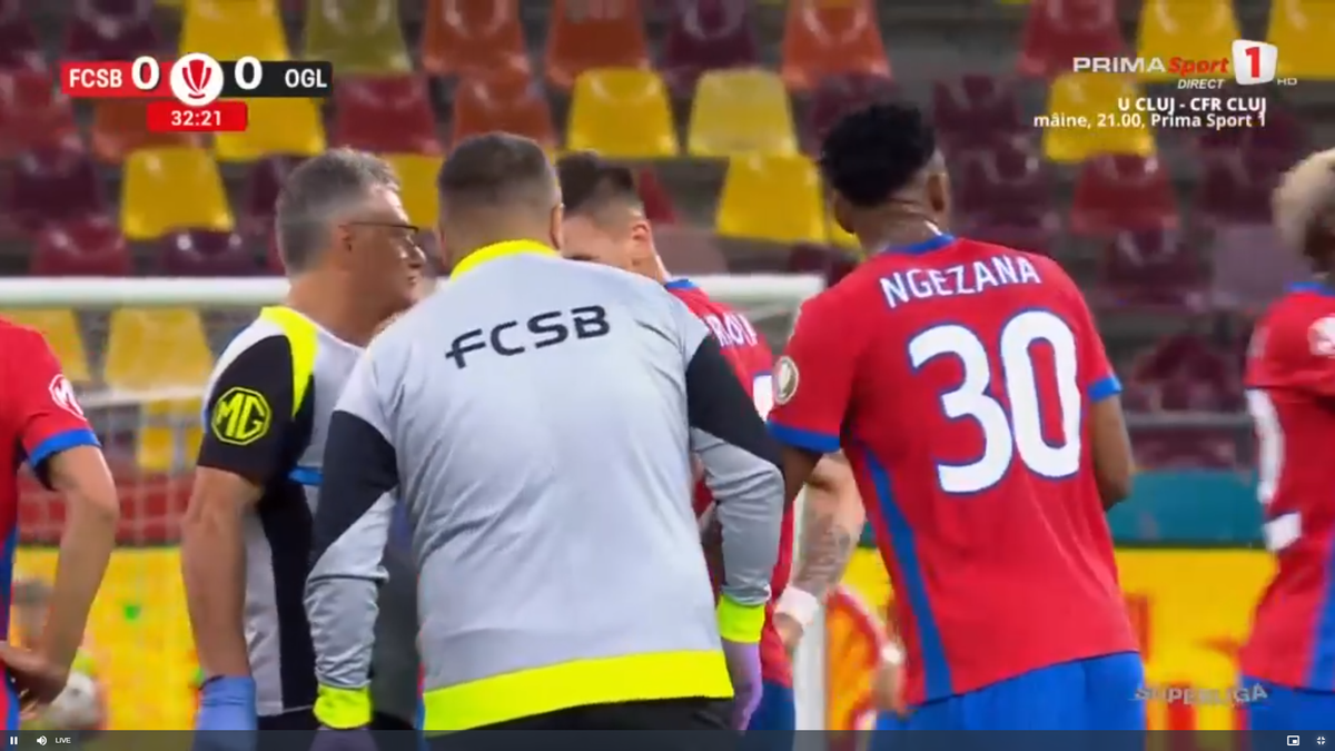 Daniel Graovac a ieșit accidentat în FCSB - Oțelul Galați