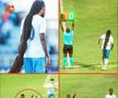 Aedan Scipio (Anguilla) a fost tras de păr de Keon Greene și de Shalon Knight din Antigua și Barbuda, în timpul unui meci din Liga Națiunilor CONCACAF