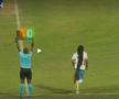 Aedan Scipio (Anguilla) a fost tras de păr de Keon Greene și de Shalon Knight din Antigua și Barbuda, în timpul unui meci din Liga Națiunilor CONCACAF