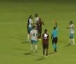 Aedan Scipio (Anguilla) a fost tras de păr de Keon Greene și de Shalon Knight din Antigua și Barbuda, în timpul unui meci din Liga Națiunilor CONCACAF