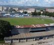 Așa arată stadionul Corvinului Hunedoara înainte de demolare // foto: facebook @FC Corvinul 1921 Hunedoara