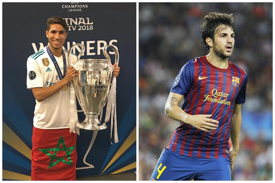 Achraf Hakimi și Cesc Fàbregas. Foto: Imago Images El Clasico înseamnă și duelul celor mai prolifice Academii din lume: La Masia vs La Fabrica » Cine a lansat cei mai mulți jucători