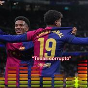 Televiziunea Movistar, care a transmis Real Madrid - Barcelona 0-4 sâmbătă, a suprins momentele în care Lamine Yamal e înjurat de fanii blancos după ce a marcat pe „Santiago Bernabeu” / Foto: Capturi Marca