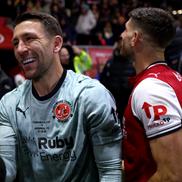 Bucuria celor de la Fleetwood după ce au eliminat-o pe Arsenal // FOTO: Guliver/GettyImages
