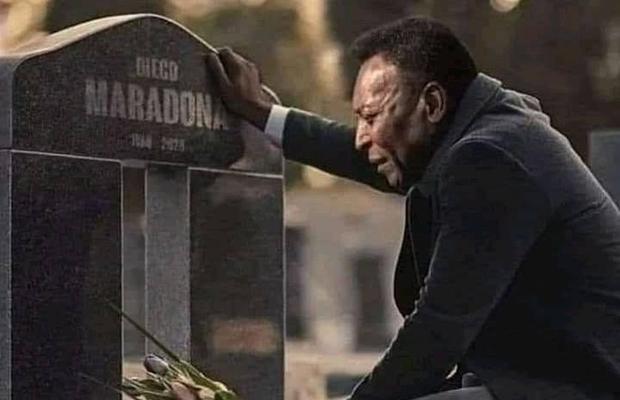 Pele, la mormântul lui Diego Maradona, subiectul unui fake-news devenit viral » Ce se ascunde în spatele imaginii