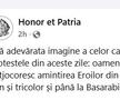 Mesajul postat de „Honor et Patria”
