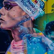 Mural David Popovici în Timișoara / foto: asociatia-edit.ro