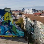 Mural David Popovici în Timișoara / foto: asociatia-edit.ro