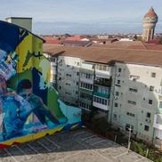 Mural David Popovici în Timișoara / foto: asociatia-edit.ro