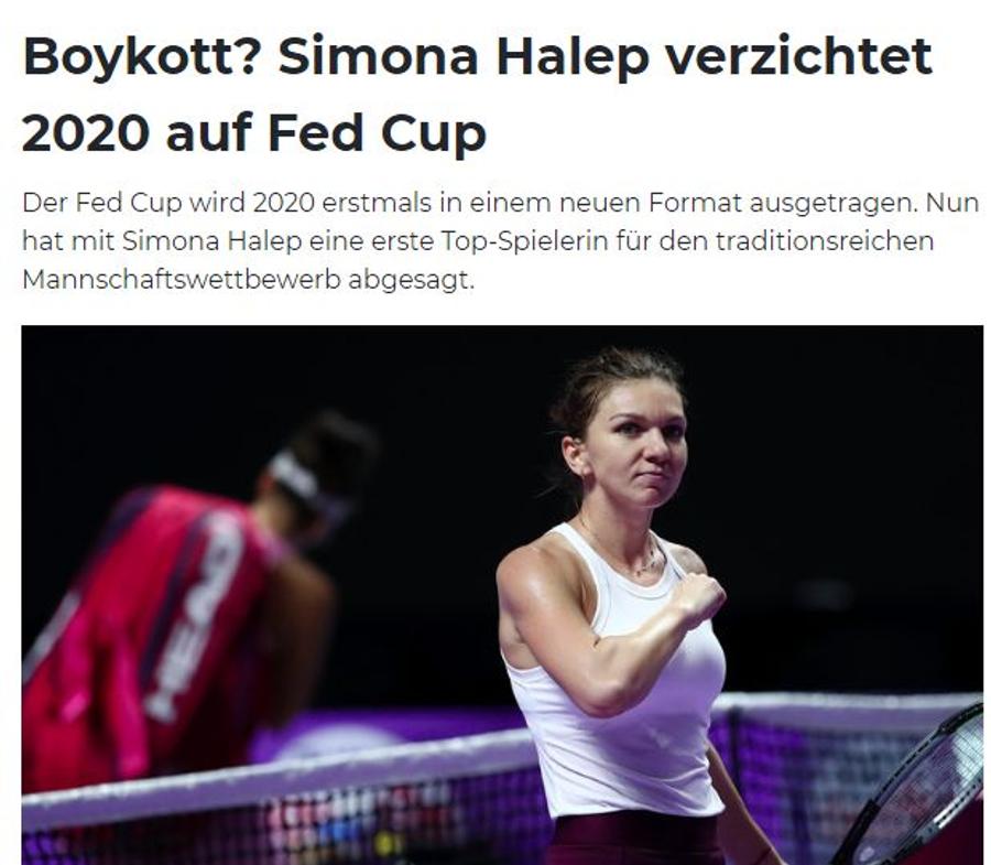 „BOICOT” » De ce cred nemții că Simona Halep nu vrea să joace în Fed Cup contra Rusiei
