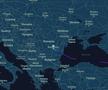 Până să dea piept cu Manchester United la București, Darius Olaru&Co. vor evolua tocmai în Azerbaidjan, pe litoralul Mării Caspice, contra celor de la Qarabag. În imagine, ruta unui zbor București - Baku