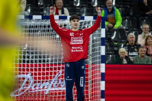 Cătălin Haidu, în poarta lui Flensburg/Foto: Imago Images