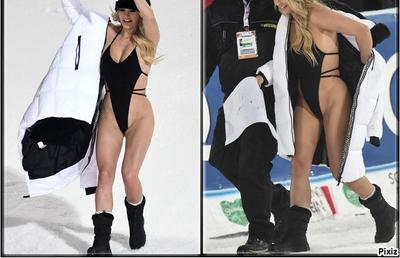 VIDEO + FOTO Kinsey Wolanski a comis-o din nou: a intrat dezbrăcată pe pârtie cu un mesaj la adresa lui Kobe Bryant