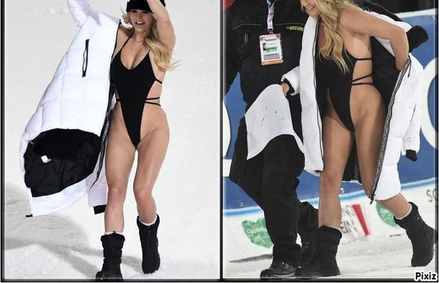 VIDEO + FOTO Kinsey Wolanski a comis-o din nou: a intrat dezbrăcată pe pârtie cu un mesaj la adresa lui Kobe Bryant