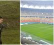 În stânga, gazonul plin de noroi de la Ploiești. În dreapta, cel de pe Arena Națională