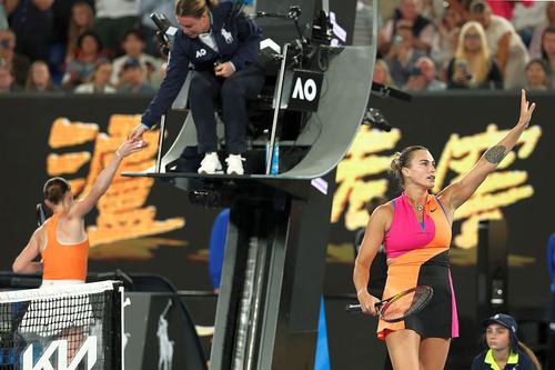 Aryna Sabalenka, la finalul jocului cu Elina Svitolina // foto: Guliver/gettyimages