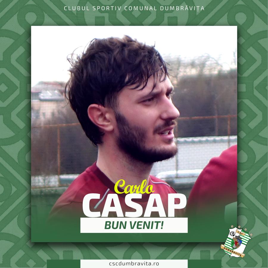 Carlo Casap, prezentat la CSC Dumbrăvița // FOTO: Facebook Ce decădere! Carlo Casap, dublul campion al României, a fost prezentat la noua echipă: „Bun venit!”