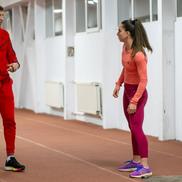 Andrea Miklos și antrenorul Cristi Eșanu Foto: Raed Krishan (GSP)