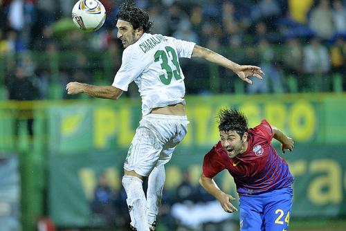 Elias Charalambous, în aer, în perioada în care juca în România, la FC Vaslui