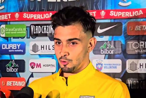 George Merloi a marcat golul victoriei în meciul FC Voluntari - FC Hermannstadt, scor 1-0. Extrema în vârstă de 24 de ani a fost în formă și la interviuri.