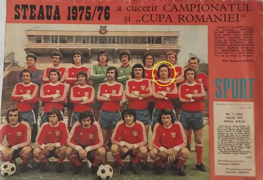 Gabriel Zahiu în echipa Stelei din sezonul 1975-1976, antrenată de Emeric Ienei. Zahiu, al doilea din dreapta, pe rândul din mijloc, într-o echipă din care mai făceau parte Marcel Răducanu, Liță Dumitru și Anghel Iordănescu Trupul neînsuflețit al lui Gabriel Zahiu, fostul campion cu Steaua, a fost adus în România după 4 luni în care a stat într-o morgă din Suedia