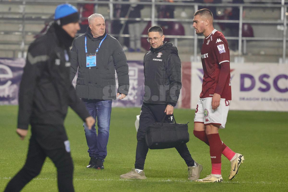 Marius Șumudică, un car de nervi la pauza meciului Rapid - Craiova: s-a certat cu propriii elevi, cu arbitrul și cu staff-ul adversarei