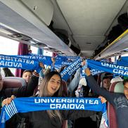 Copiii care susțin Craiova, în deplasare la meciul cu Rapid/ foto Facebook @Universitatea Craiova