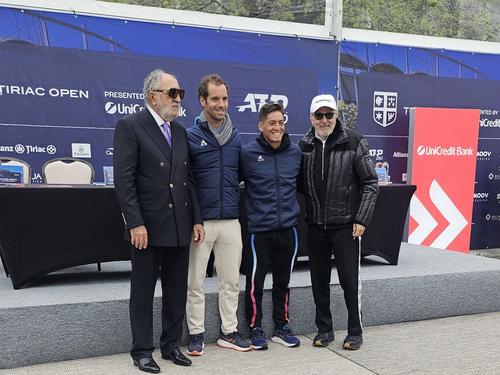 Ion Țiriac, Richard Gasquet, Sebastian Baez și Ilie Năstase la tragerea la sorți FOTO Roxana Fleșeru