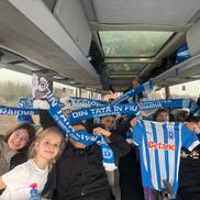Copiii care susțin Craiova, în deplasare la meciul cu Rapid/ foto Facebook @Universitatea Craiova