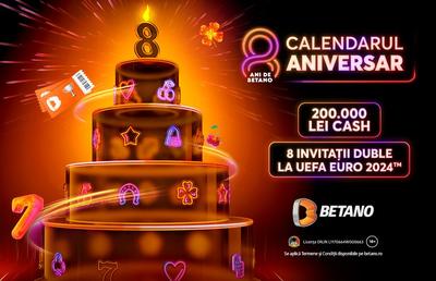 La 8 ani de Betano te premiem cu 8 invitații duble la UEFA EURO 2024 și premii totale de 200.000 Lei Cash!