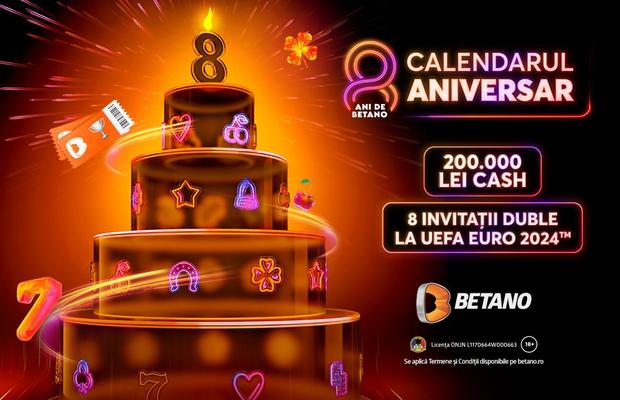 La 8 ani de Betano te premiem cu 8 invitații duble la UEFA EURO 2024 și premii totale de 200.000 Lei Cash!