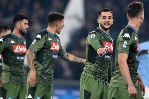 Elseid Hysaj (primul din stânga), la ultimul sezon jucat la Napoli / Foto: Imago