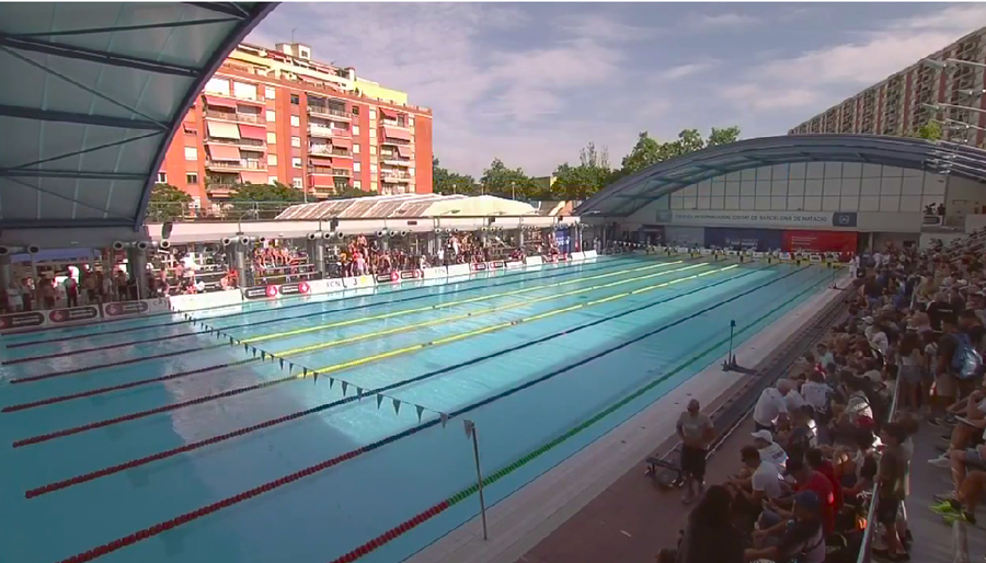 Bazinul în care a înotat David Popovici David Popovici l-a învins pe campionul mondial la Barcelona în proba de 200 metri liber, realizând cel mai bun timp al său din 2024