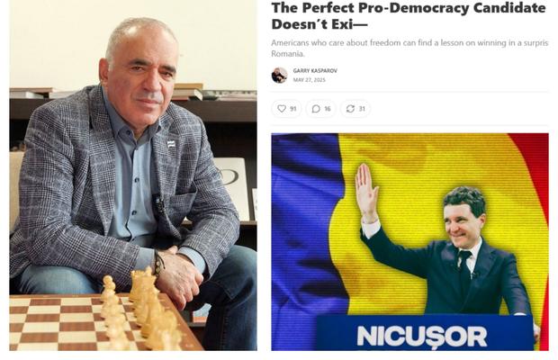 Din SUA, Garry Kasparov se folosește de victoria lui Nicușor Dan pentru a-i învăța pe americani: „Oricine vrea să-l doboare pe Trump, luați exemplu!”