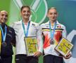 Ana Maria Bărbosu (dreapta), cu medalia de bronz, pe podiumul Campionatelor Europene. Foto: Imago Images