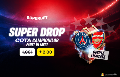 Super Drop pentru un super meci! Cotă mărită 2.00 pe fault în finala Ligii Campionilor