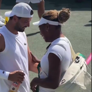 Serena Williams și Grigor Dimitrov / FOTO: Captură X@Wimbledon