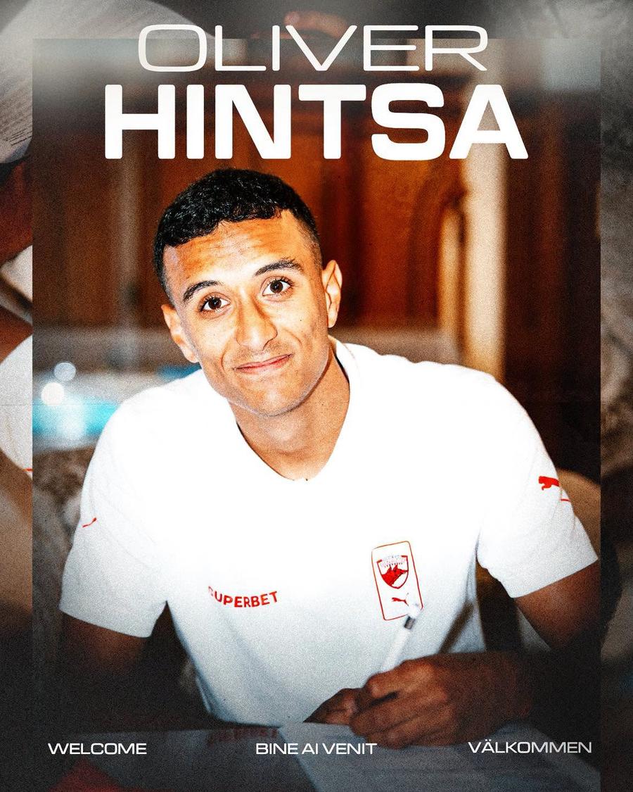 Dinamo l-a prezentat oficial pe atacantul Oliver Hintsa (25 de ani) // FOTO: Facebook Dinamo București Noul atacant al lui Dinamo, prezentat oficial » Detaliile contractului