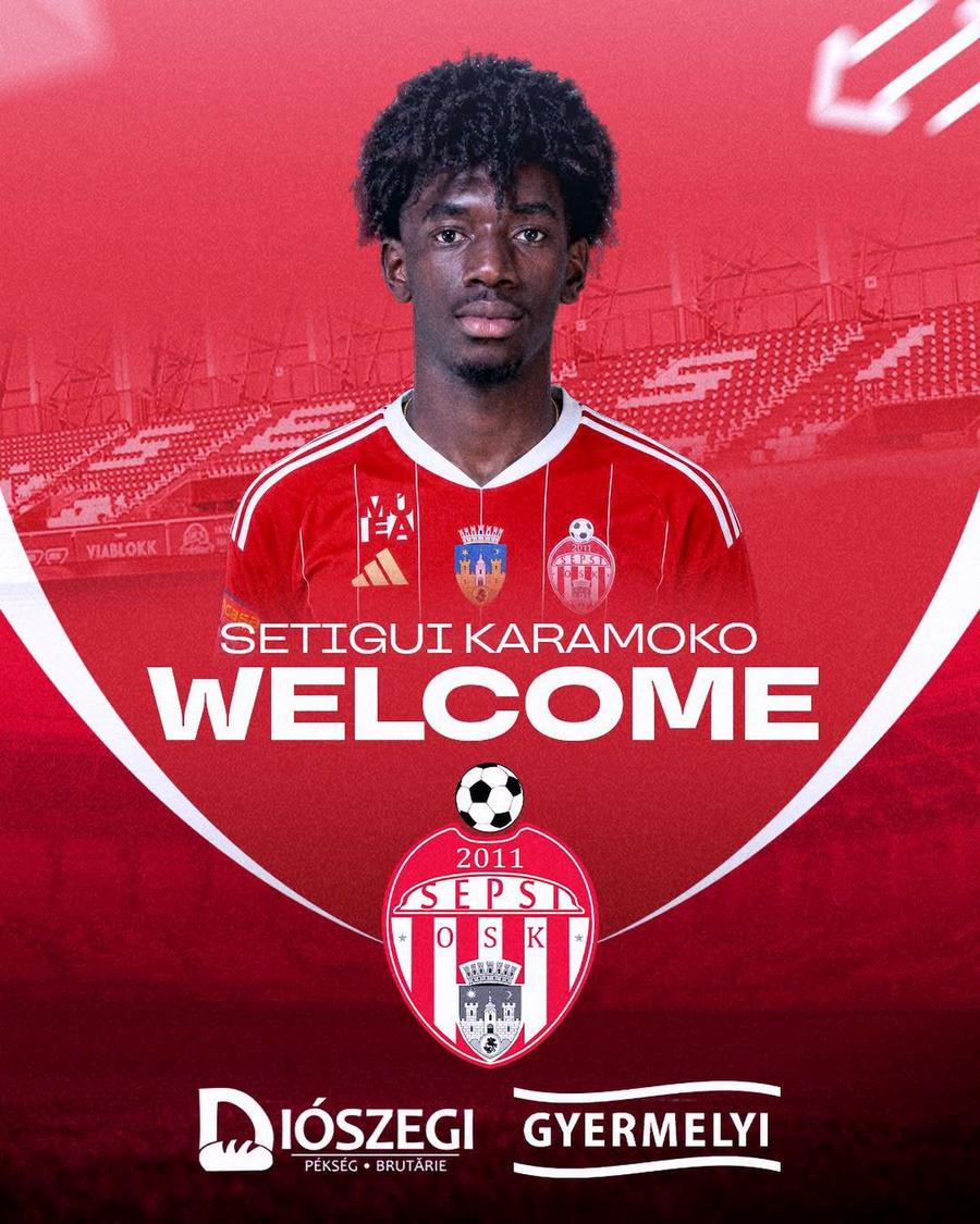 Sepsi l-a prezentat oficial pe Setigui Karamoko / Foto: Facebook Sepsi Al șaselea transfer al lui Sepsi din această vară vine din Ligue 2